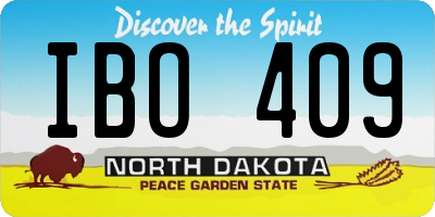 ND license plate IBO409