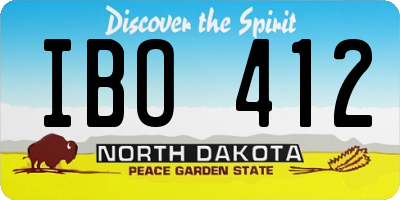 ND license plate IBO412