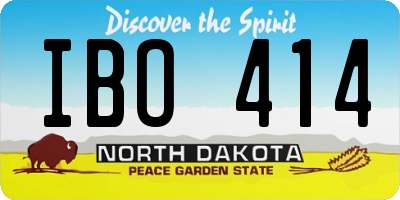 ND license plate IBO414