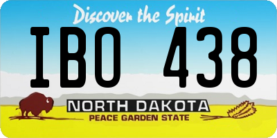 ND license plate IBO438
