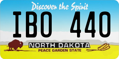 ND license plate IBO440