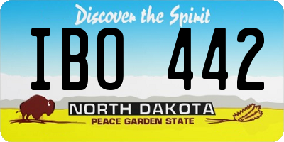 ND license plate IBO442