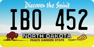 ND license plate IBO452