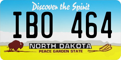 ND license plate IBO464