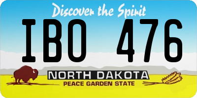 ND license plate IBO476