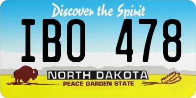 ND license plate IBO478