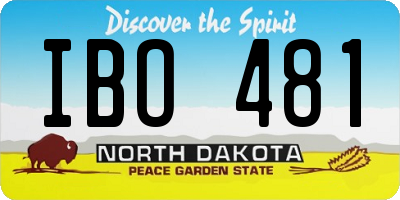ND license plate IBO481