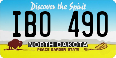 ND license plate IBO490