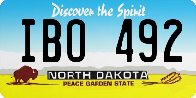 ND license plate IBO492