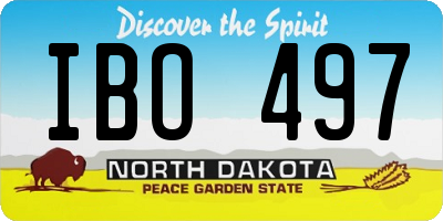 ND license plate IBO497
