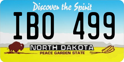 ND license plate IBO499