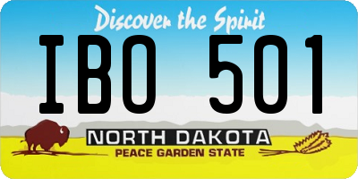 ND license plate IBO501