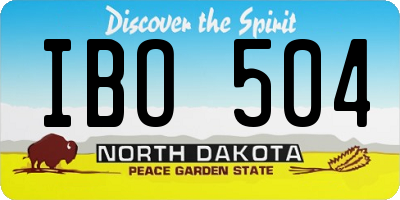 ND license plate IBO504