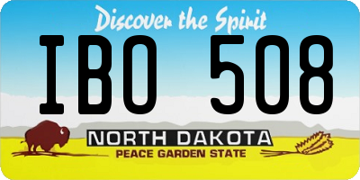 ND license plate IBO508