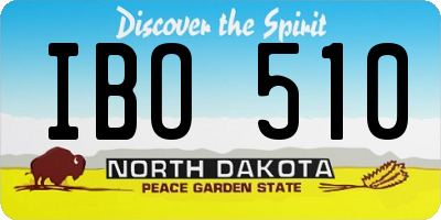 ND license plate IBO510