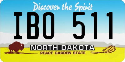 ND license plate IBO511