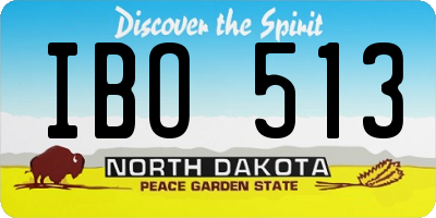 ND license plate IBO513