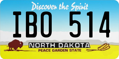 ND license plate IBO514
