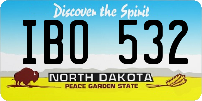ND license plate IBO532
