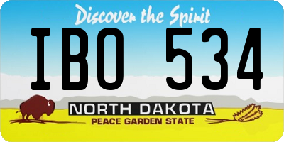 ND license plate IBO534