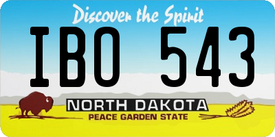 ND license plate IBO543