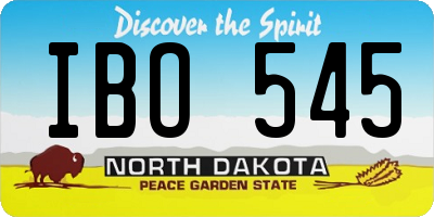 ND license plate IBO545