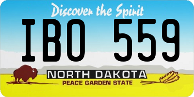 ND license plate IBO559