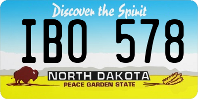 ND license plate IBO578