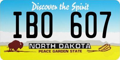 ND license plate IBO607