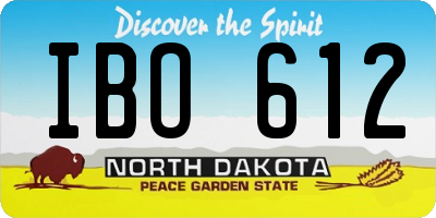 ND license plate IBO612