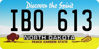ND license plate IBO613