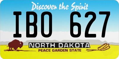 ND license plate IBO627