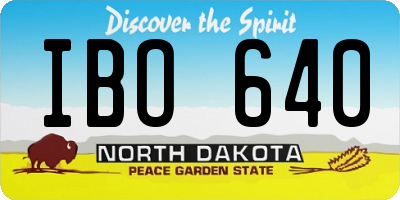 ND license plate IBO640