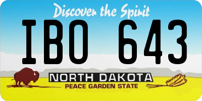 ND license plate IBO643