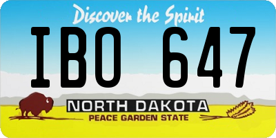 ND license plate IBO647