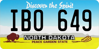 ND license plate IBO649