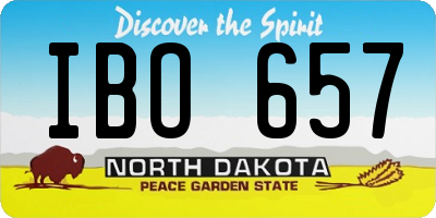 ND license plate IBO657