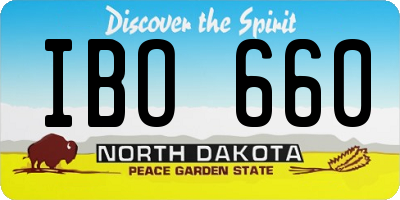 ND license plate IBO660