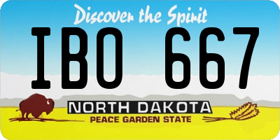 ND license plate IBO667