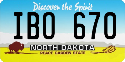 ND license plate IBO670