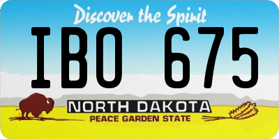 ND license plate IBO675
