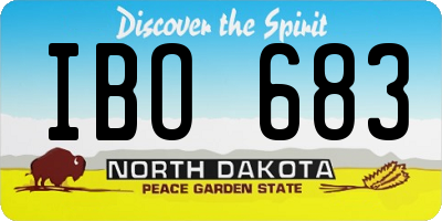 ND license plate IBO683