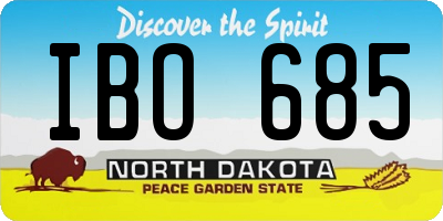 ND license plate IBO685