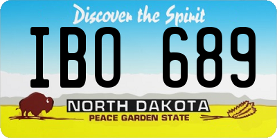 ND license plate IBO689