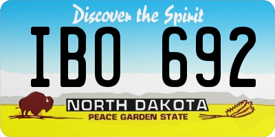 ND license plate IBO692