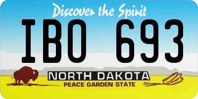 ND license plate IBO693