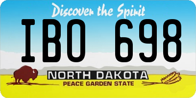 ND license plate IBO698