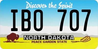 ND license plate IBO707