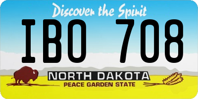 ND license plate IBO708