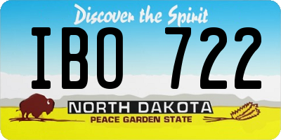 ND license plate IBO722